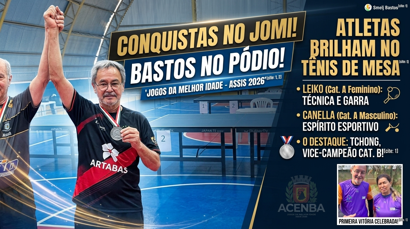 Nossos atletas brilham no tênis de mesa dos Jogos da Melhor Idade (JOMI)